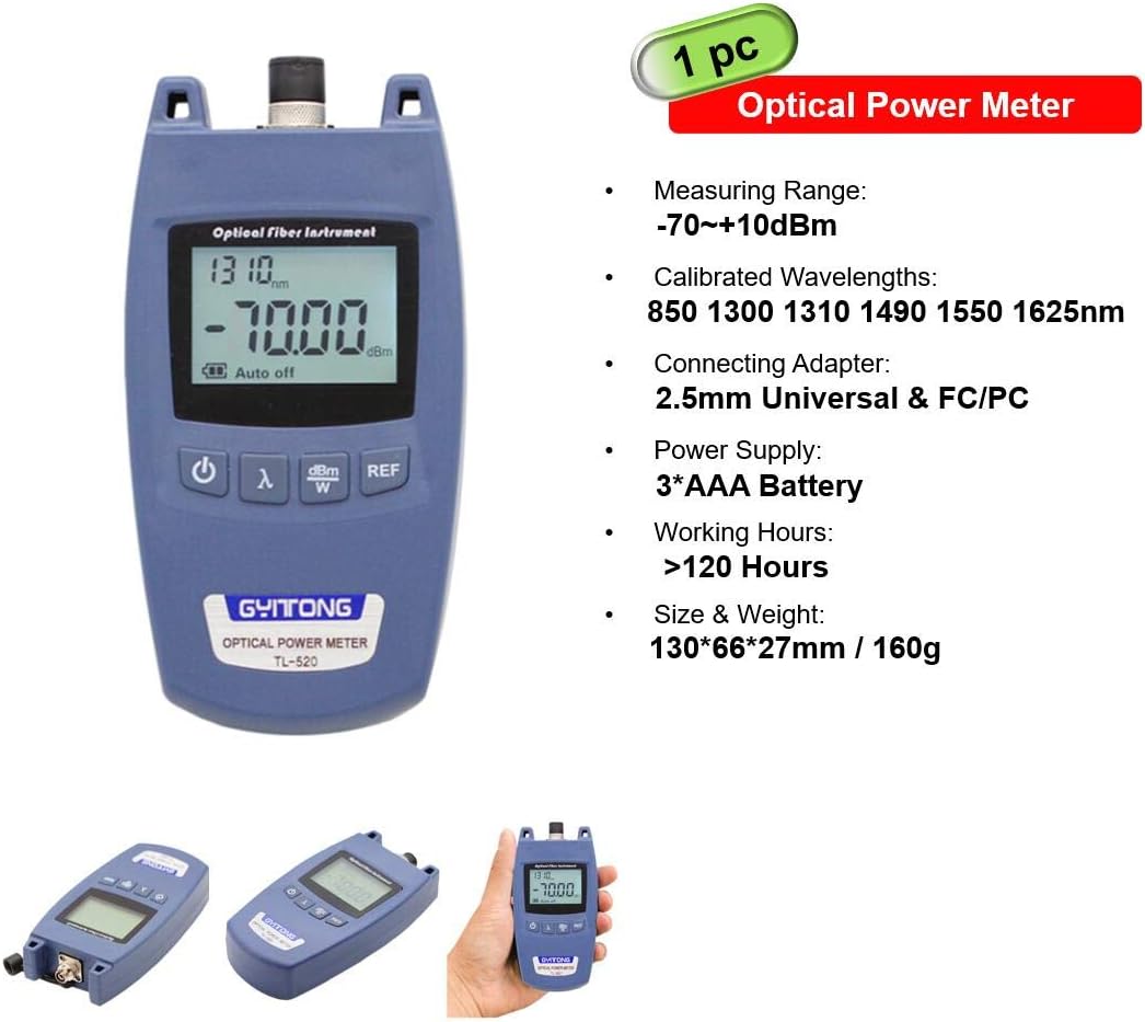 Fiber Optic Cold Connection Tool Kit with Optical Power Meter V2778