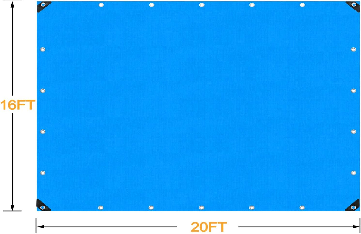 16 Mil Heavy Duty Waterproof Blue Poly Tarp with Metal Grommets K5052