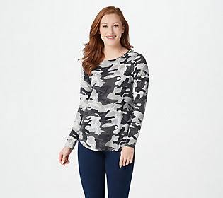 Black Camo Long-Sleeve Top F924