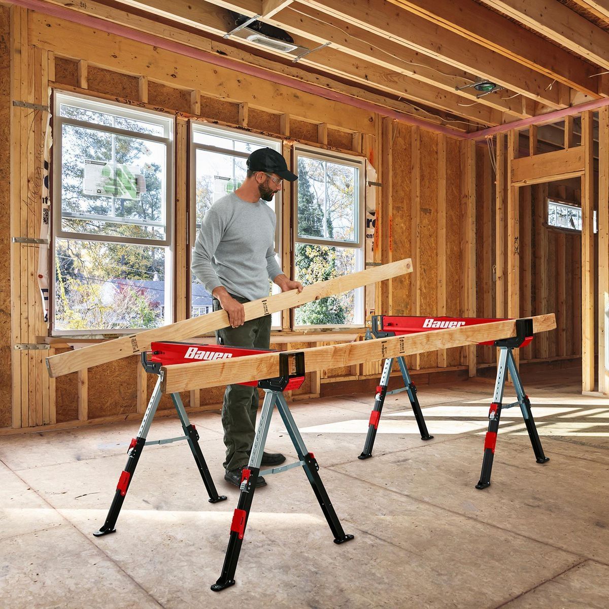 32 in. Steel Adjustable Sawhorse, 1300 lb. Capacity T254