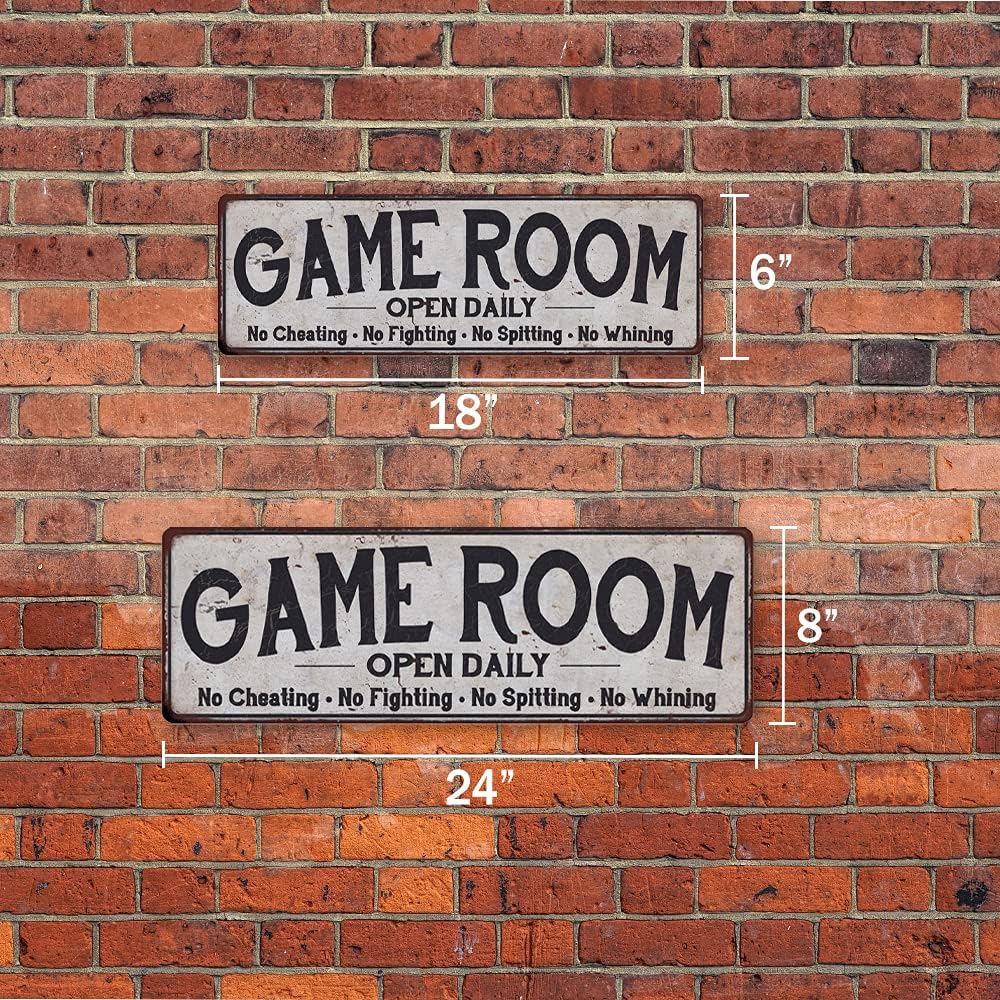 Vintage Retro Gamer Wall Sign 8 x 24 Metal Q6867