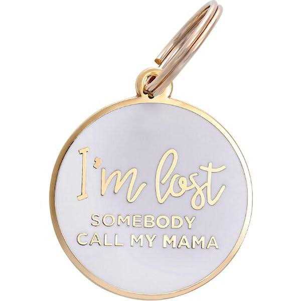 Rose Gold & White Pet ID Tag K281