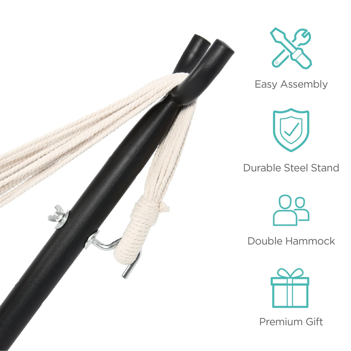 Cotton 2-Person Hammock with Steel Stand B9646