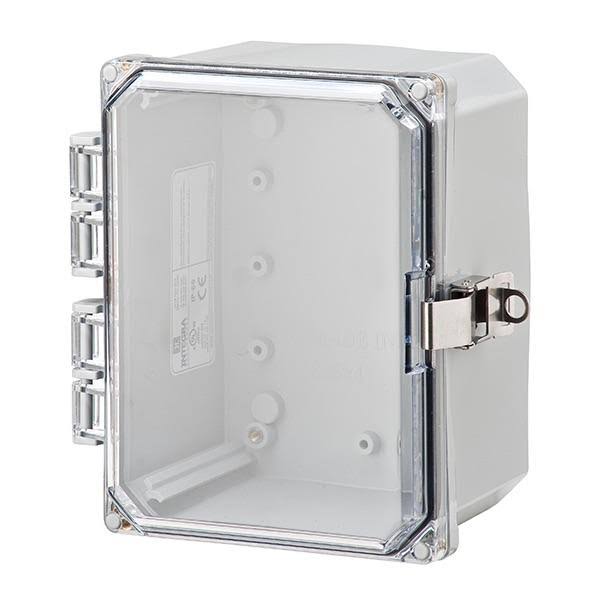 Polycarbonate Enclosure with Hinge Clear Locking Latch 8x6x4 O58122