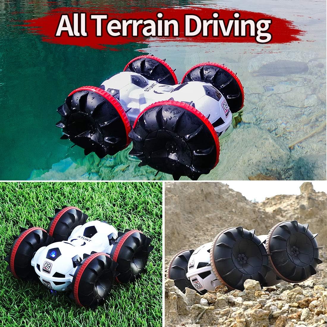 Remote Control Car 4WD Waterproof with 2 Rechargeable Batteries H4384
