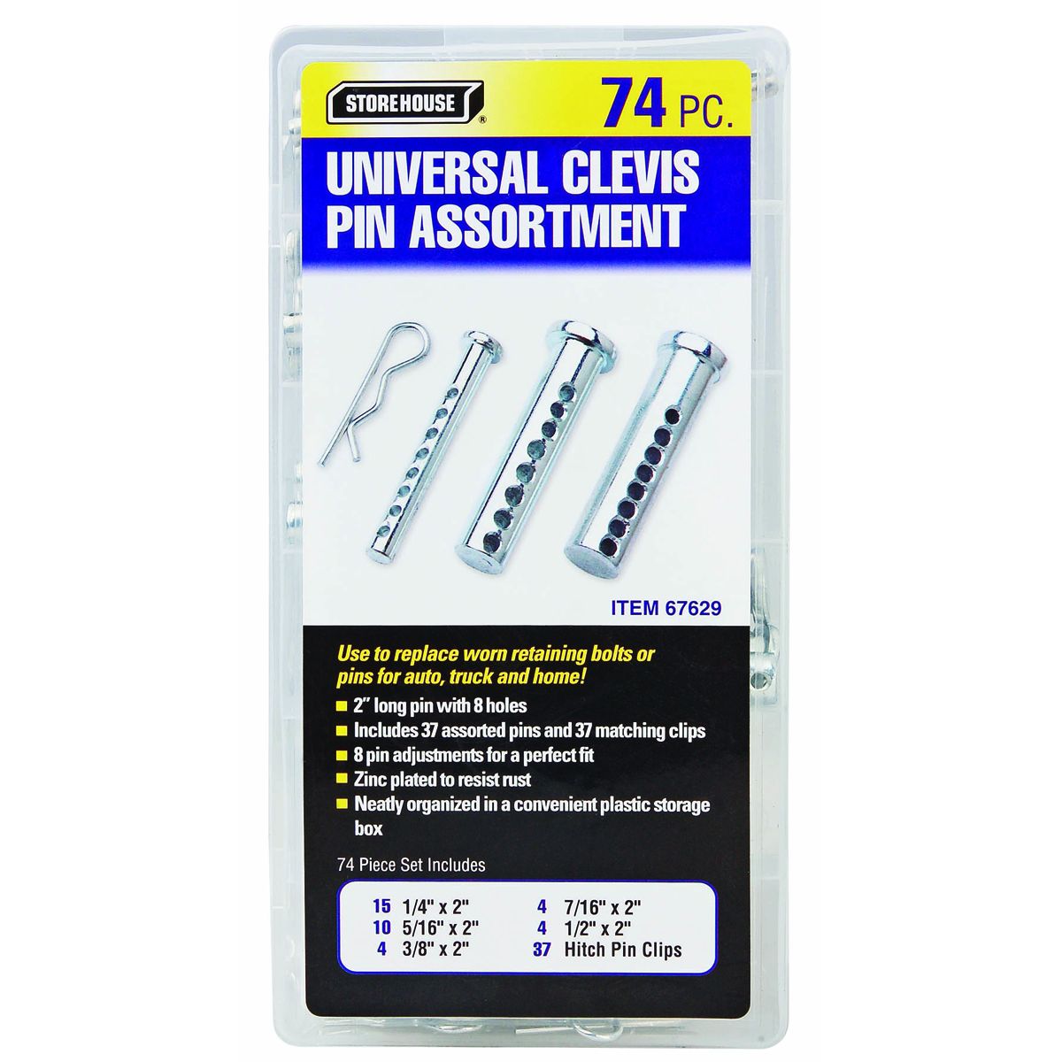 74 Piece Clevis Pin Assortment H7889