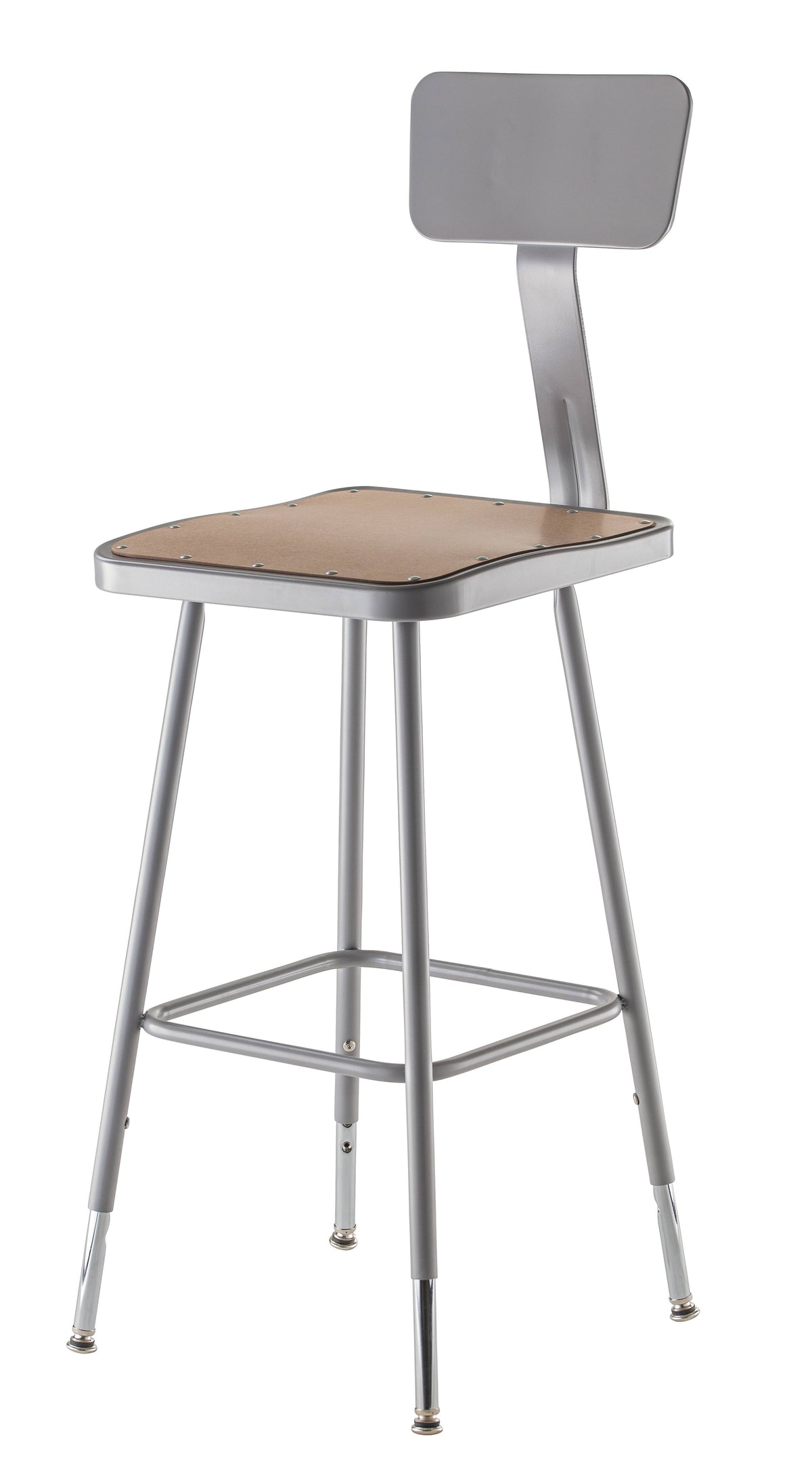 Gray Adjustable Square Stool with Backrest G520057