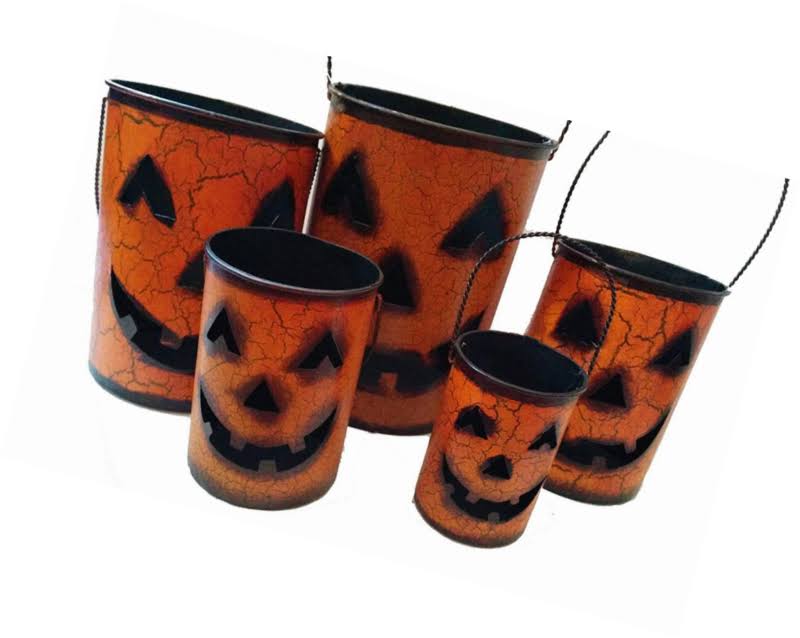 Set of 5 Nesting Pumpkin Halloween Container Baskets P46102