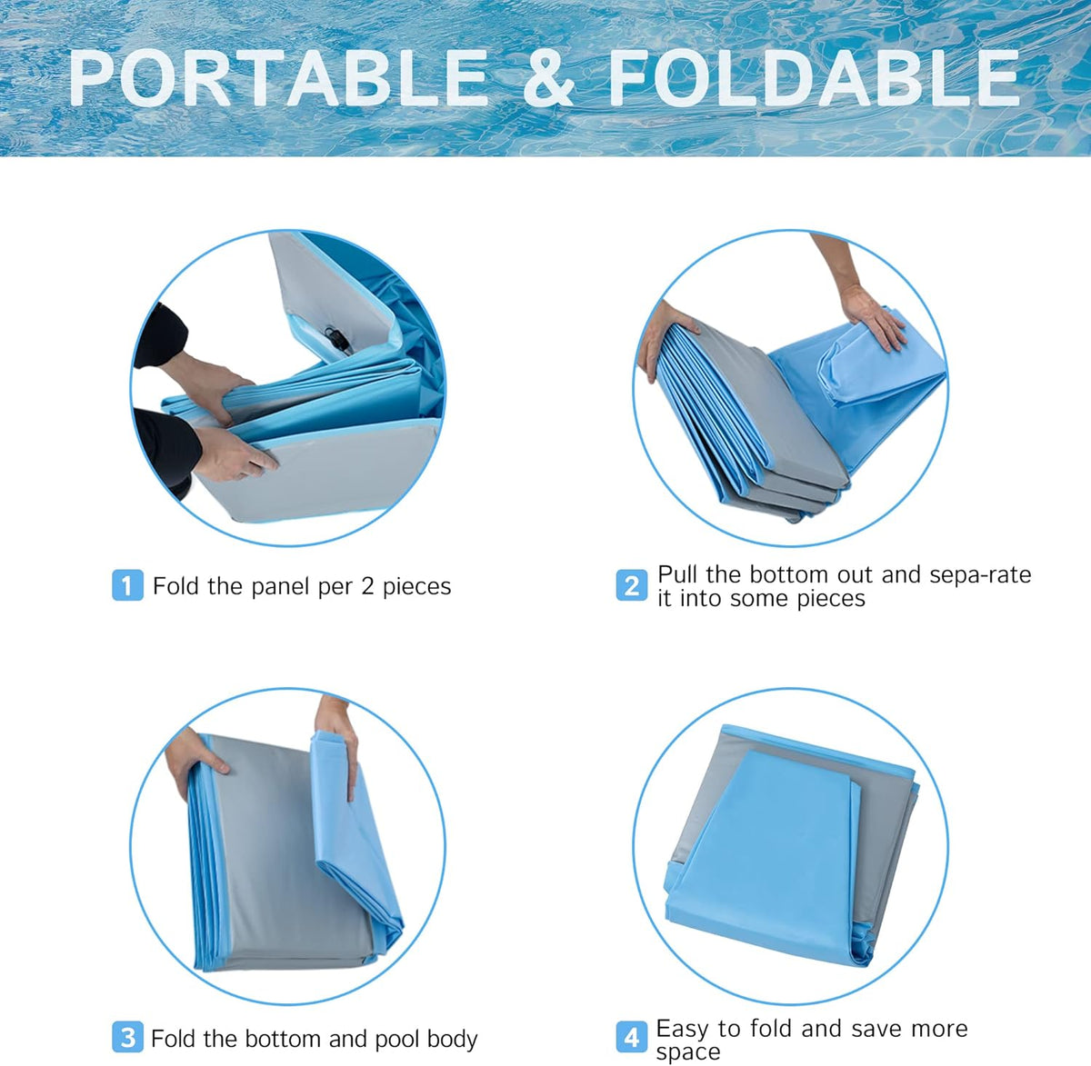 Foldable Collapsible Hard Plastic PVC Dog Pool 71 Inches R646