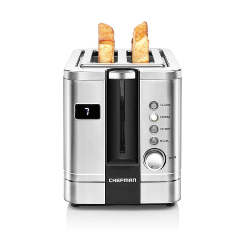 2-Slice Digital Pop-Up Stainless Steel Toaster A4054