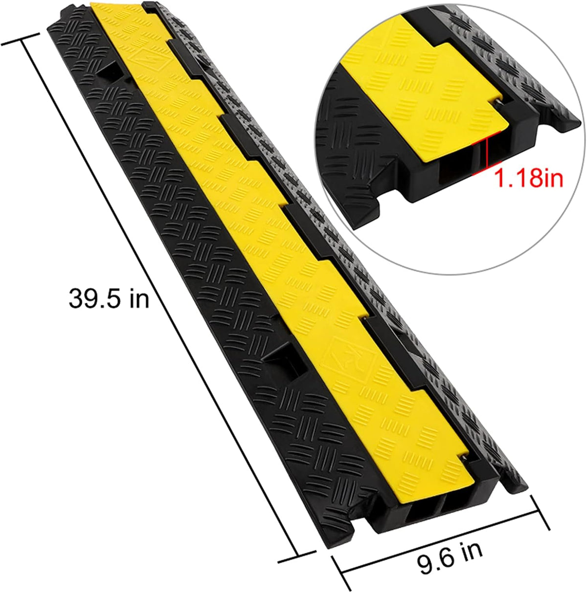 3 Pack Heavy Duty Anti-Skid Rubber Cable Protector Ramp O954