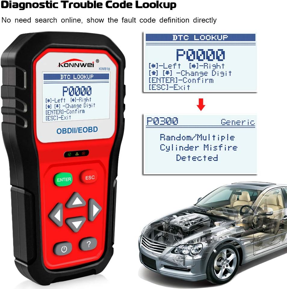 OBD2 Scanner Code Reader Car Diagnostic Scan Tool with Battery Test W891