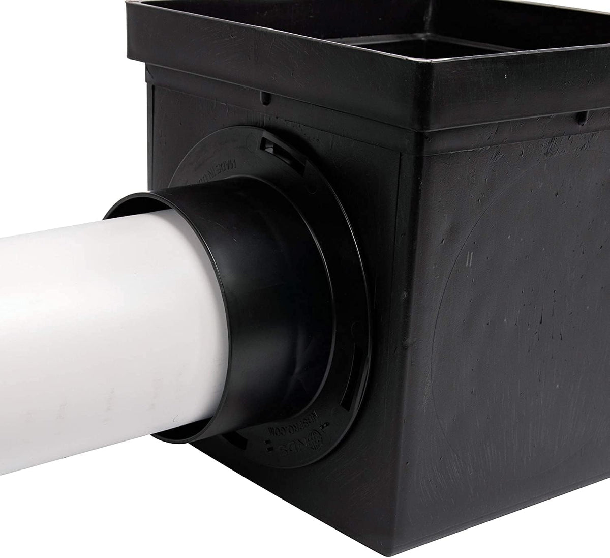 Square Catch Basin Drain Kit with 2-Opening, 2 Adapters, 1 Outlet Plug, 9-Inch Black Plastic Grate G22272