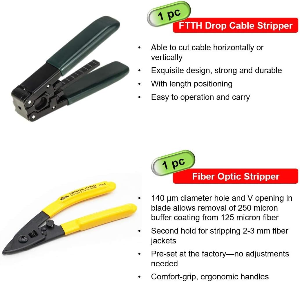 Fiber Optic Cold Connection Tool Kit with Optical Power Meter V2778