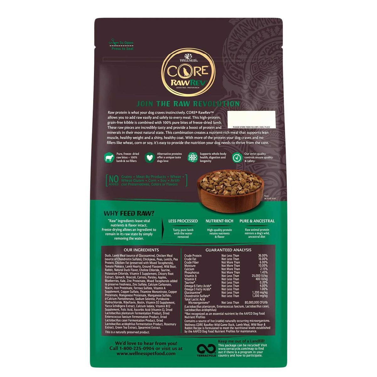 Grain Free Freeze Dried Dry Dog Food V60268