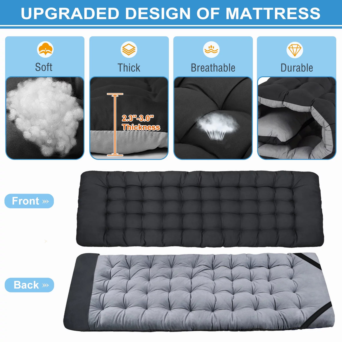 Portable Folding Bed with Mattress and Carry Bag E925591