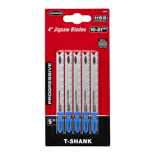 10 TPI T-shank High Speed Steel Jig Saw Blades, 5-Pack T385913