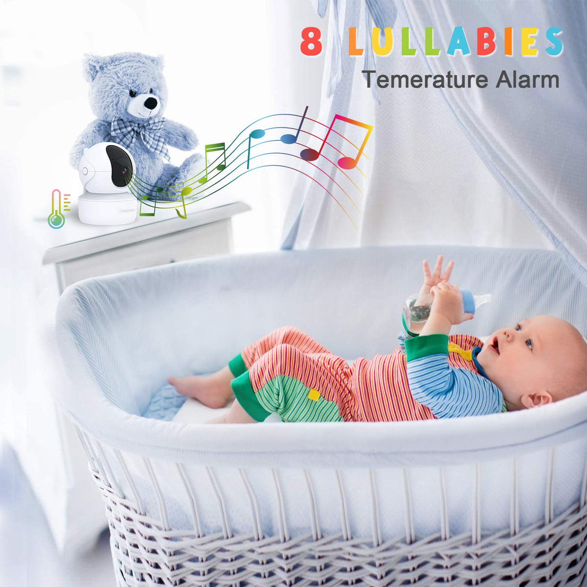 Video Baby Monitor with Pan-Tilt-Zoom Camera and Audio W9640