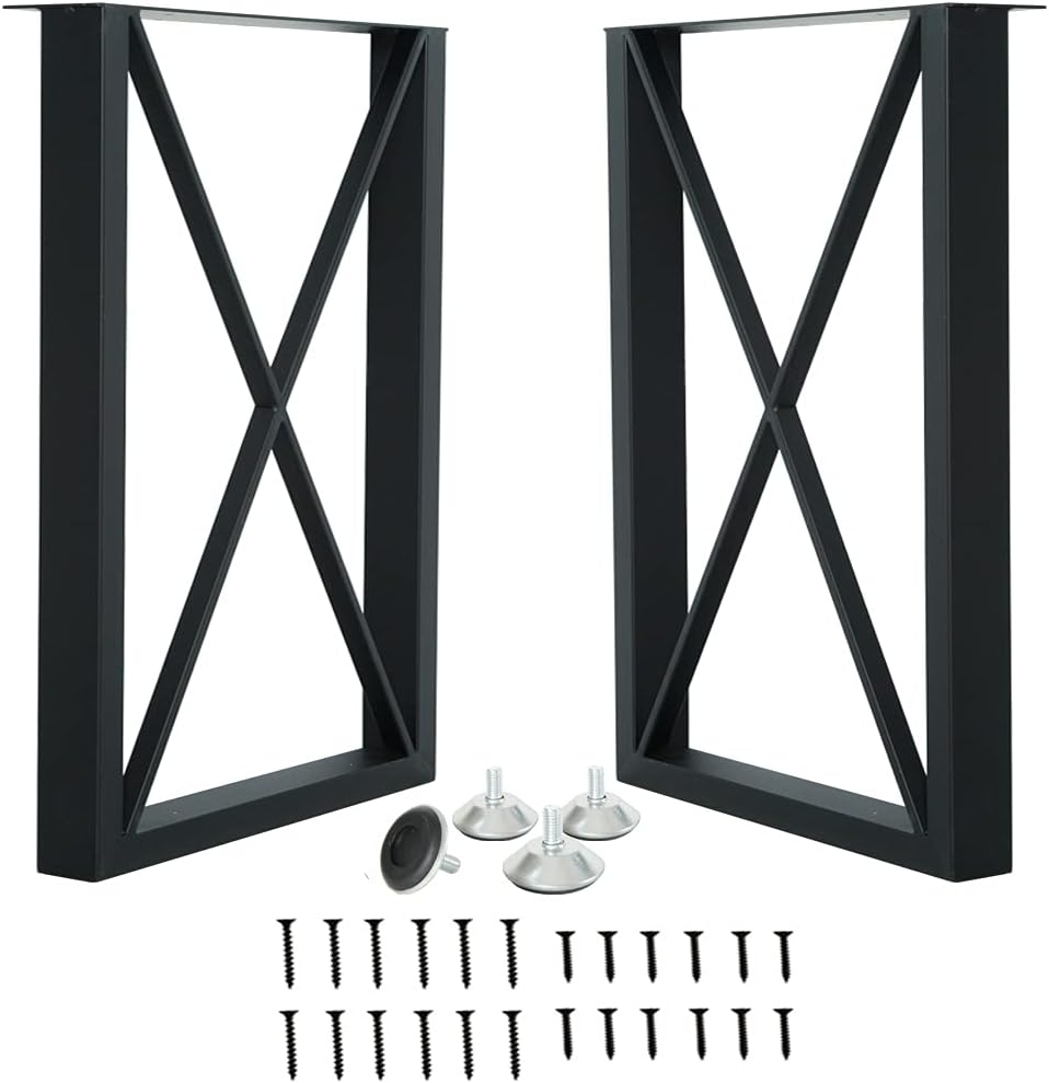 Metal Table Legs, 2 Pcs Heavy Duty Square Tube Desk Legs U2216
