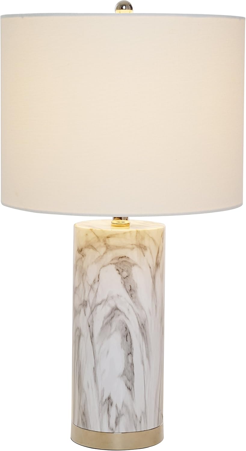 Modern Marble Table Lamp with Polished Nickel Accents T891