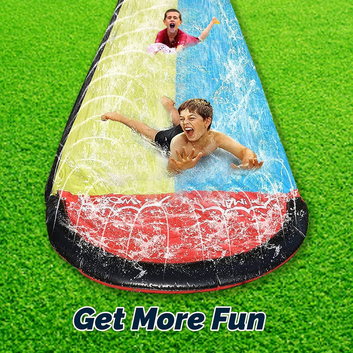 15.5ft Double Race Lanes Water Slide H354785