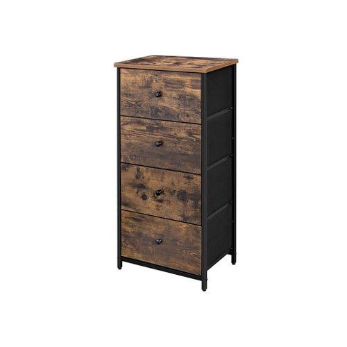 Rustic 4 Drawer Dresser with Wooden Top and Metal Frame N33018