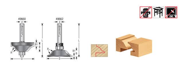 Carbide Tipped 2-Piece Ogee Stile and Rail 1/4 inch Shank Set Y632277