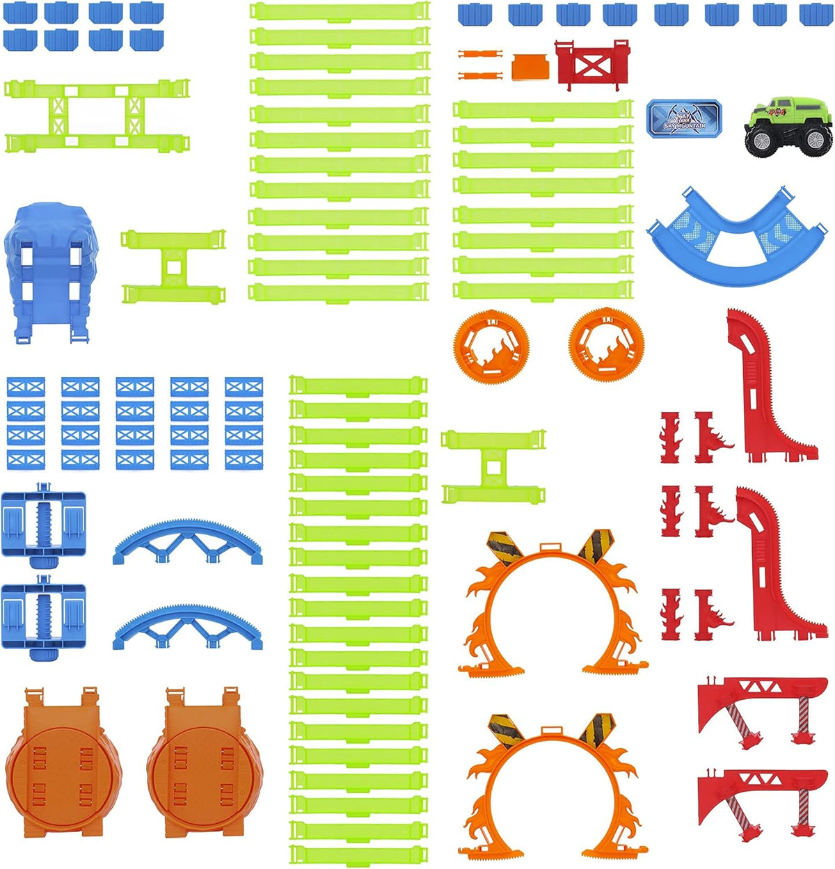 46 Pcs Glow in The Dark Race Car Track Set F177