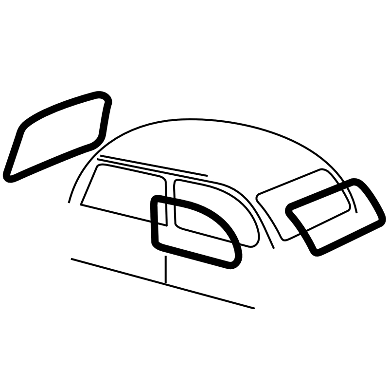 VW Bug Window Rubber Kit 4 PC X7841
