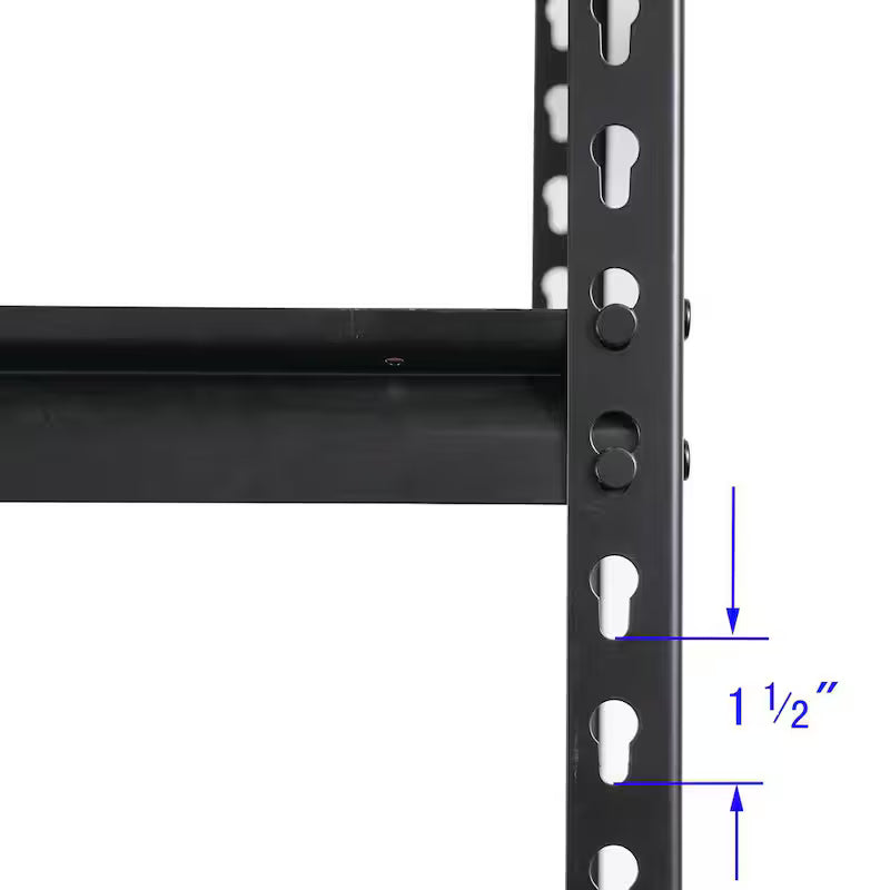 Black 5-Tier Adjustable Steel Storage Rack Shelving Unit P272