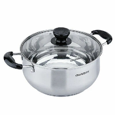 Stainless-Steel Casserole Pot with Glass Lid J670552