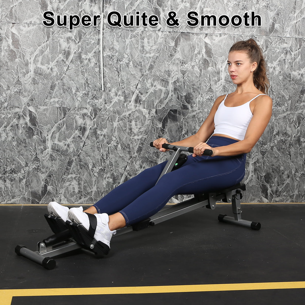 Rowing Machine with Adjustable Resistance and Digital Monitor U520547