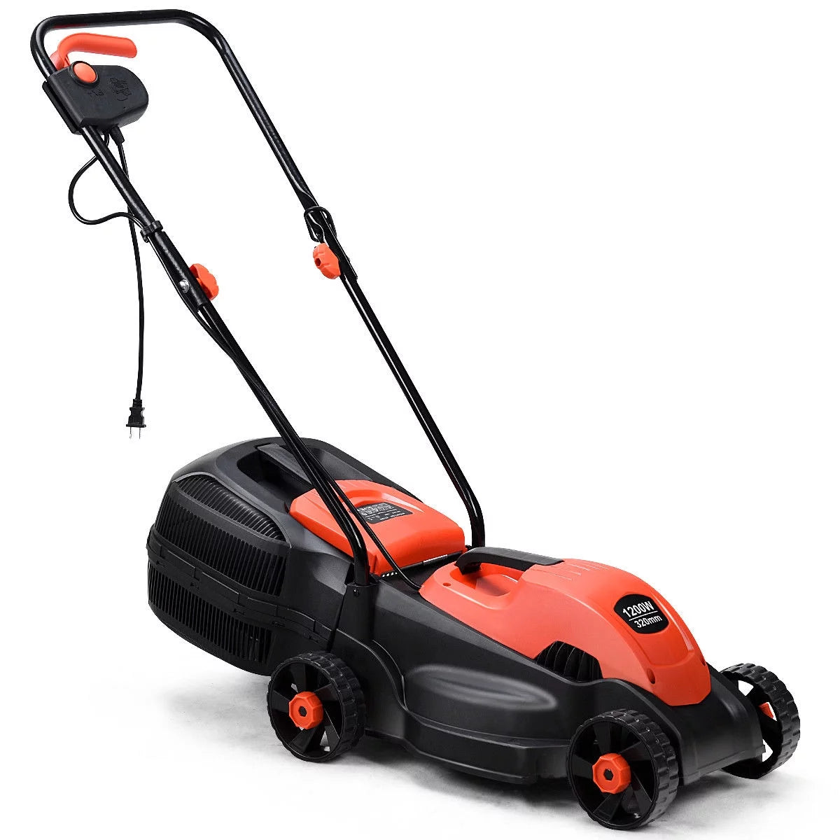 14-Inch Corded Electric Push Lawn Mower with Grass Bag L703558