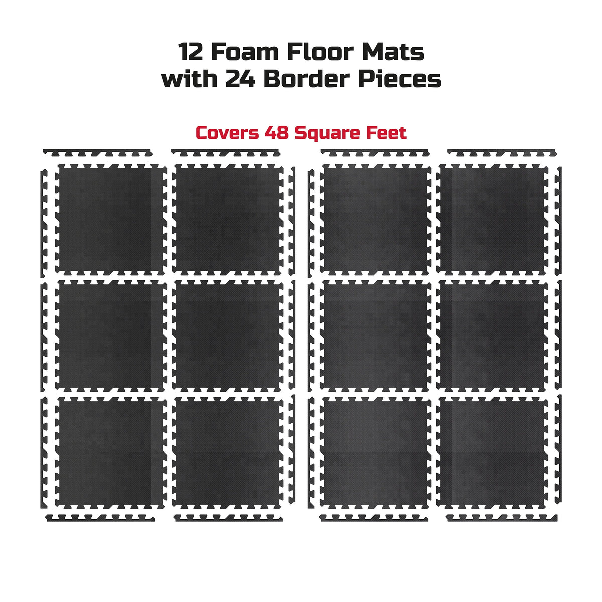 12-Pack Foam Puzzle Exercise Mat 1/2 in. Q569