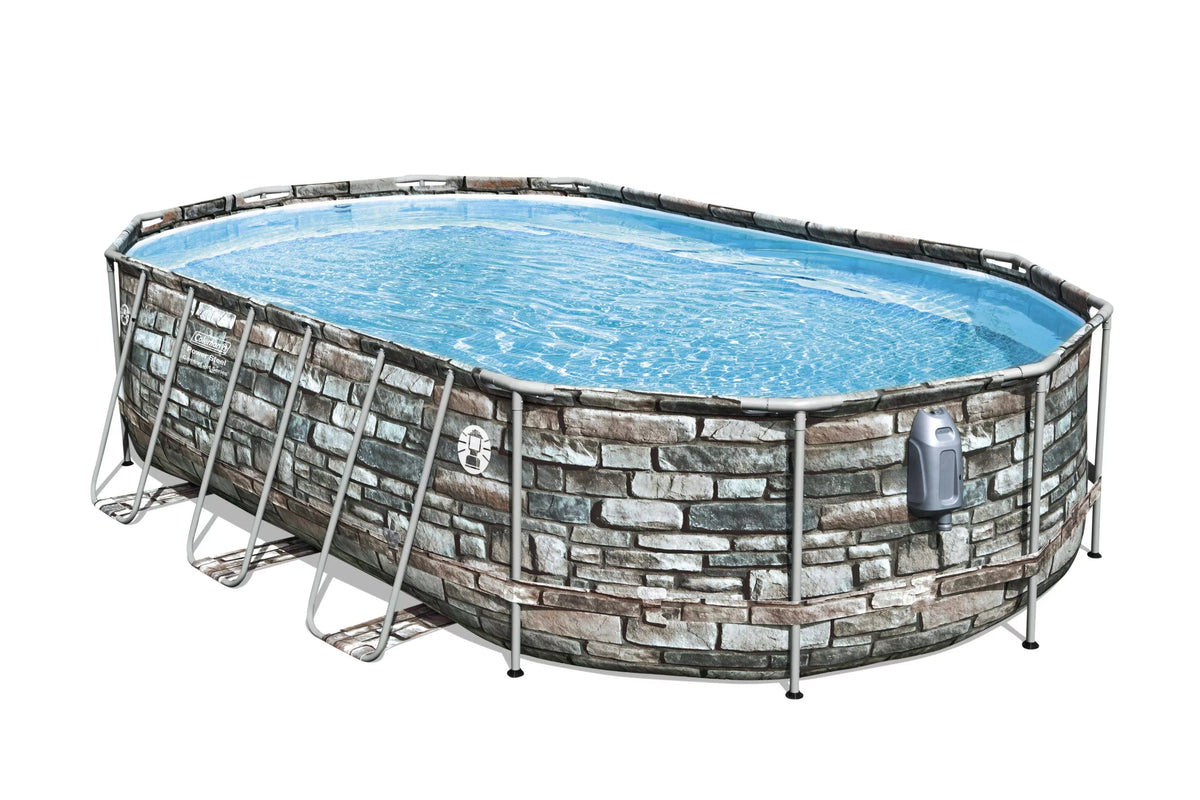 Coleman 20' Power Steel Comfort Jet Oval 48 Deep Metal Frame Above Ground Pool L561