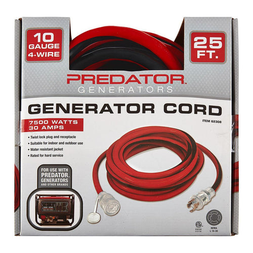 25 ft. 10 Gauge 4-Prong Twist Lock 30A Generator Extension Cord G59319