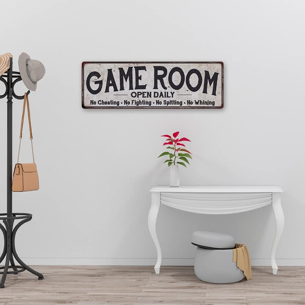 Vintage Retro Gamer Wall Sign 8 x 24 Metal Q6867