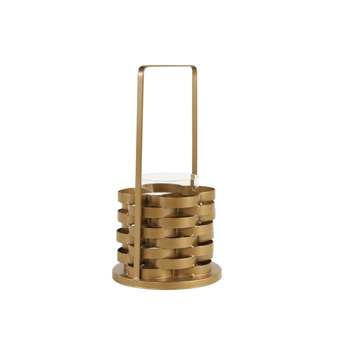 Gold and Clear Glass Hurricane Candle Holder N451914