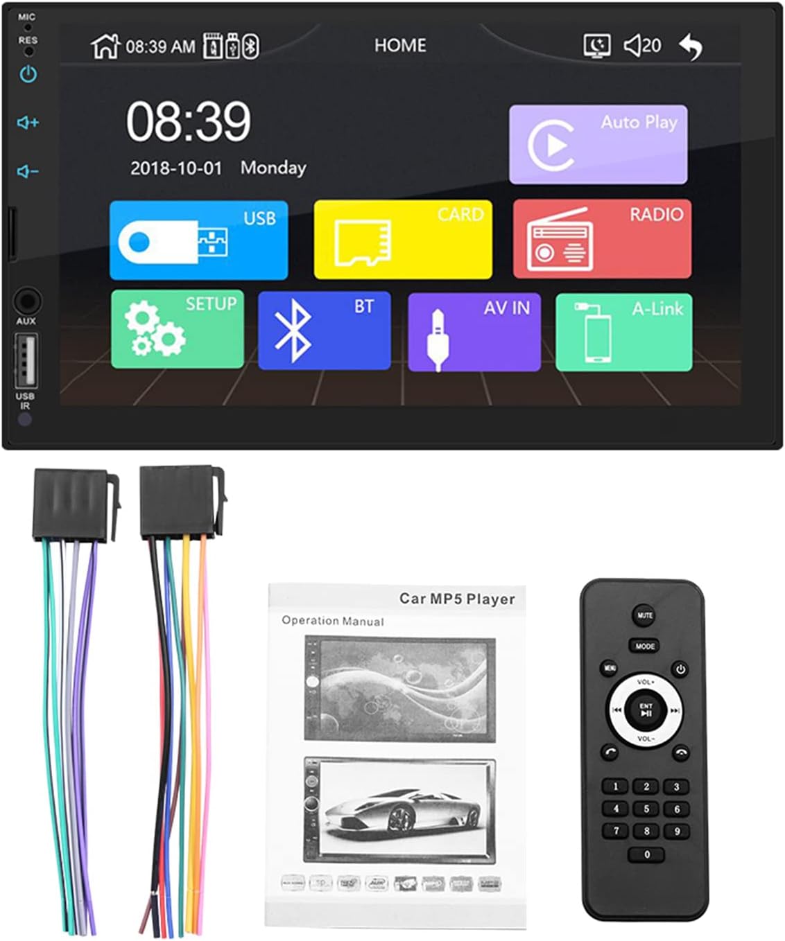 Double Din 7 Inch Touch Screen Car Stereo with Backup Camera X509404