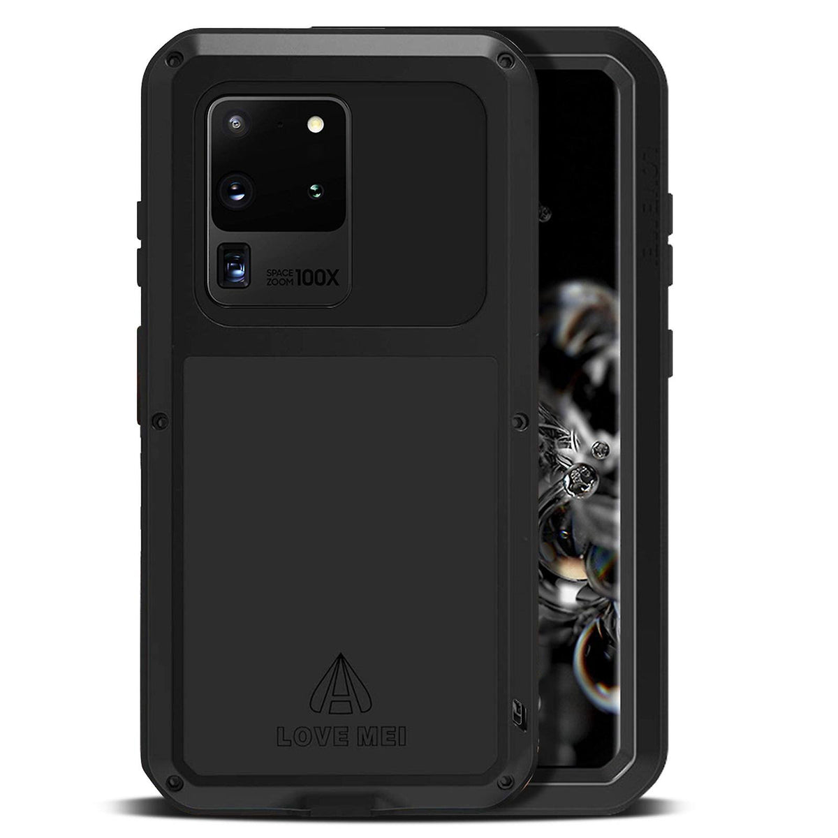 Waterproof Case Galaxy S20 Ultra Tempered Glass Black H1298