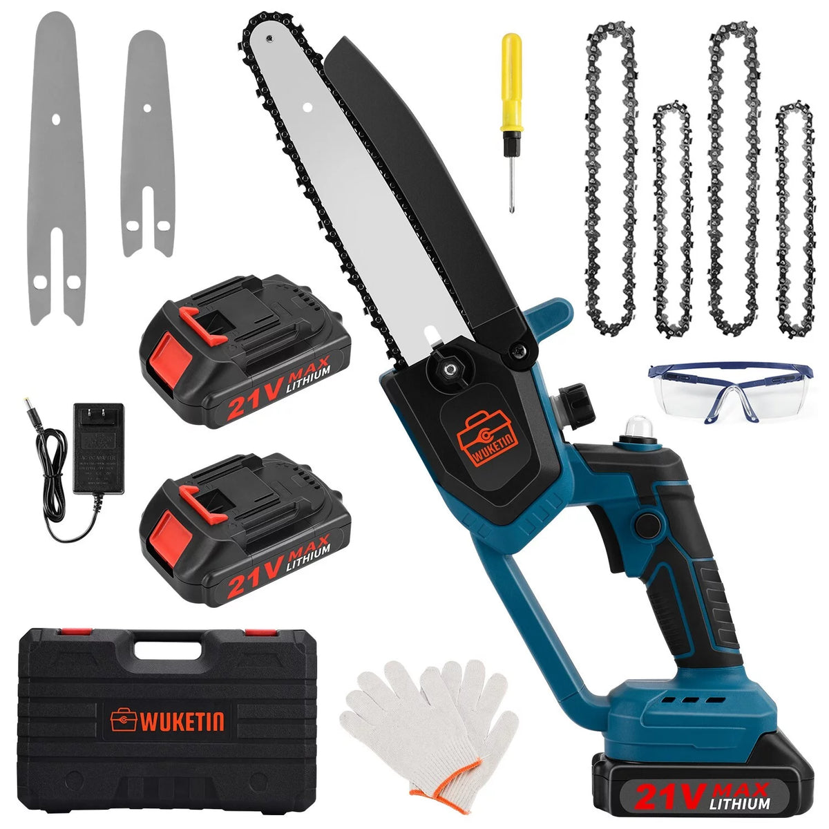 6 Inch 8 Inch Cordless Chainsaw with 2 Battery Auto-oil System W7858