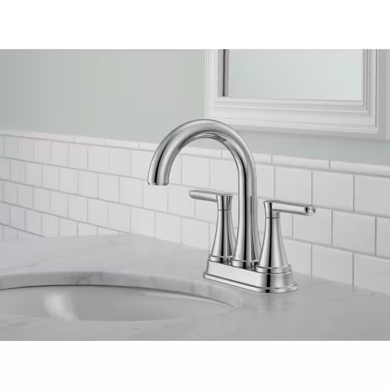 4 in. Centerset Double Handle Bathroom Faucet Polished Chrome C446586