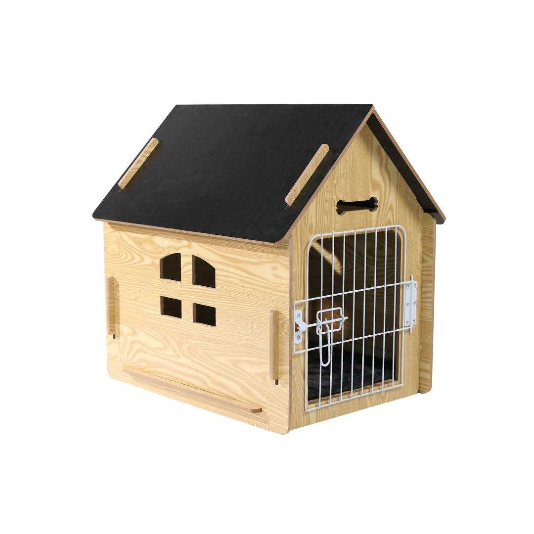 Wooden Pet House with Roof and Lockable Door U326