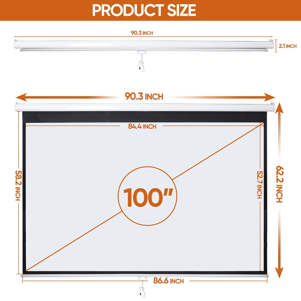 100" Diagonal Portable Projection Screen W8405