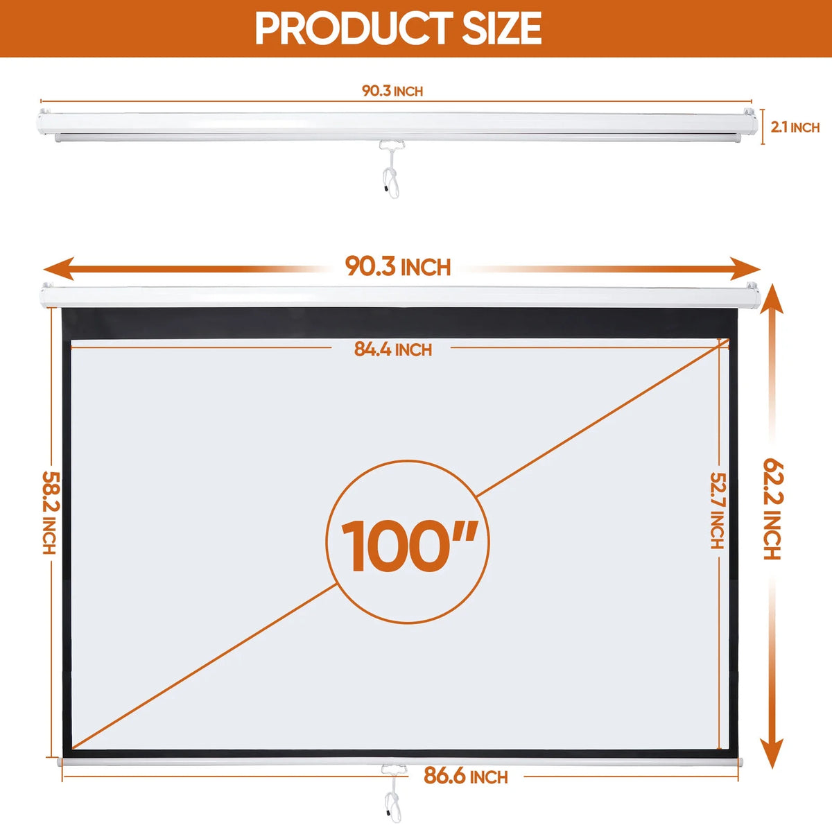 100" Diagonal Portable Projection Screen W8405