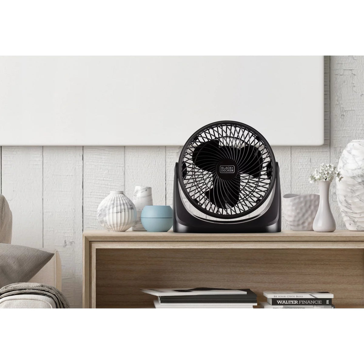 7 Inch Electric Portable Table Fan with Adjustable Tilt, Black B82588