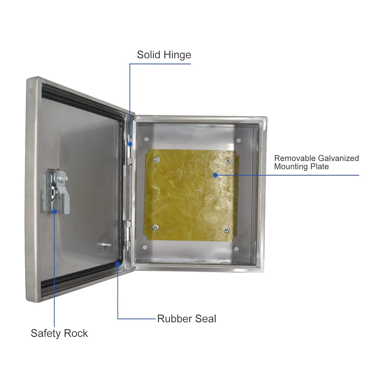 304 Stainless Steel IP65 Waterproof Junction Box with Lock I8014