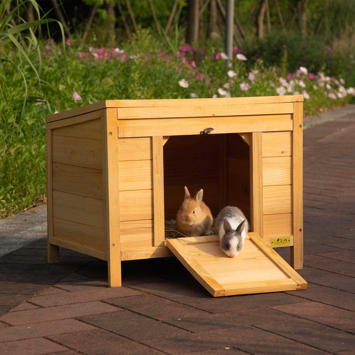 24′′L Waterproof Wooden Outdoor Rabbit Enclosure R4819