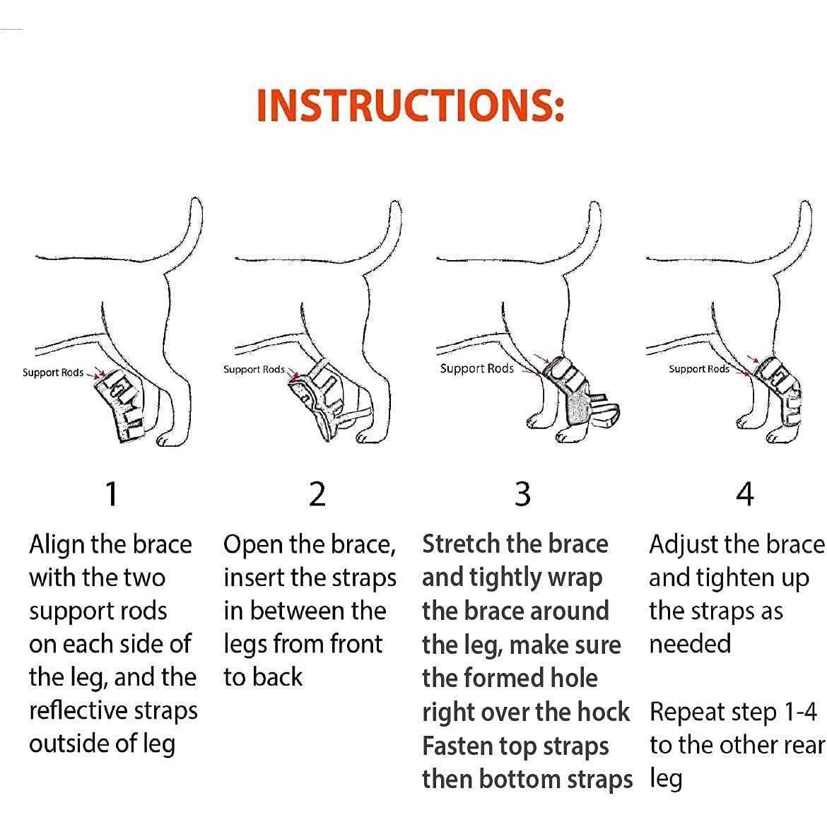 3-in-1 Dog Rear Leg Support Splint Braces R653127