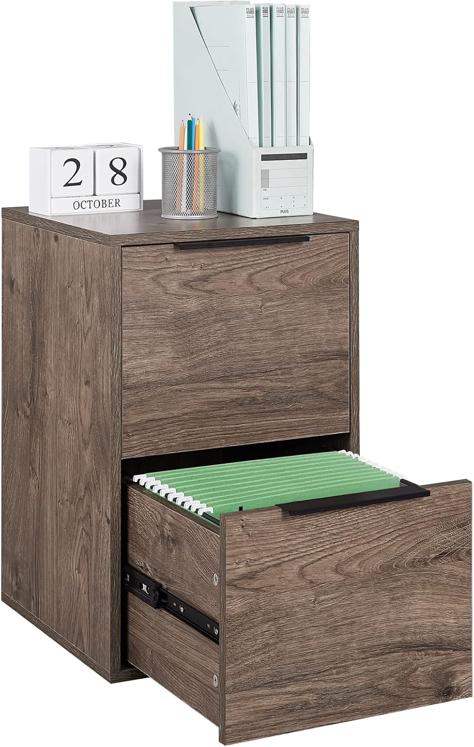 Wooden Lateral File Cabinet with Drawer and Open Storage Shelves G190116